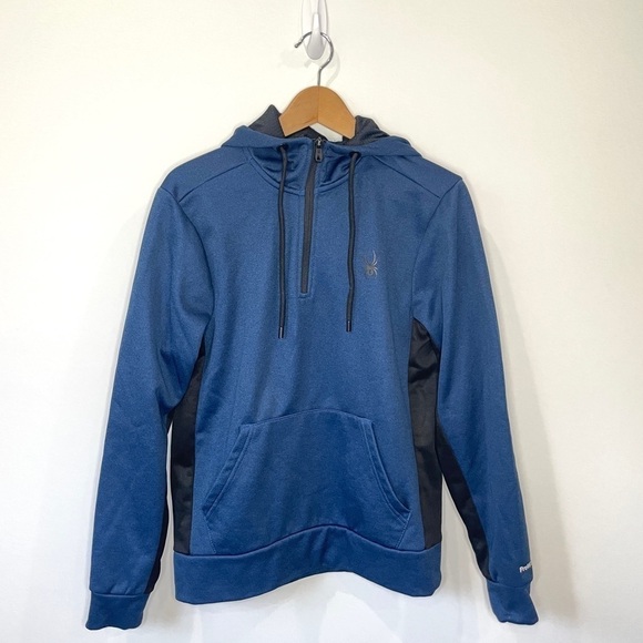SPYDER Men's ProWeb Active Sweatshirt Blue Hoodie - Picture 1 of 4